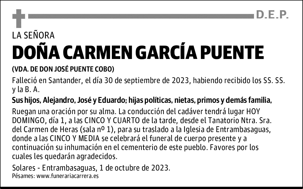 DOÑA CARMEN GARCÍA PUENTE