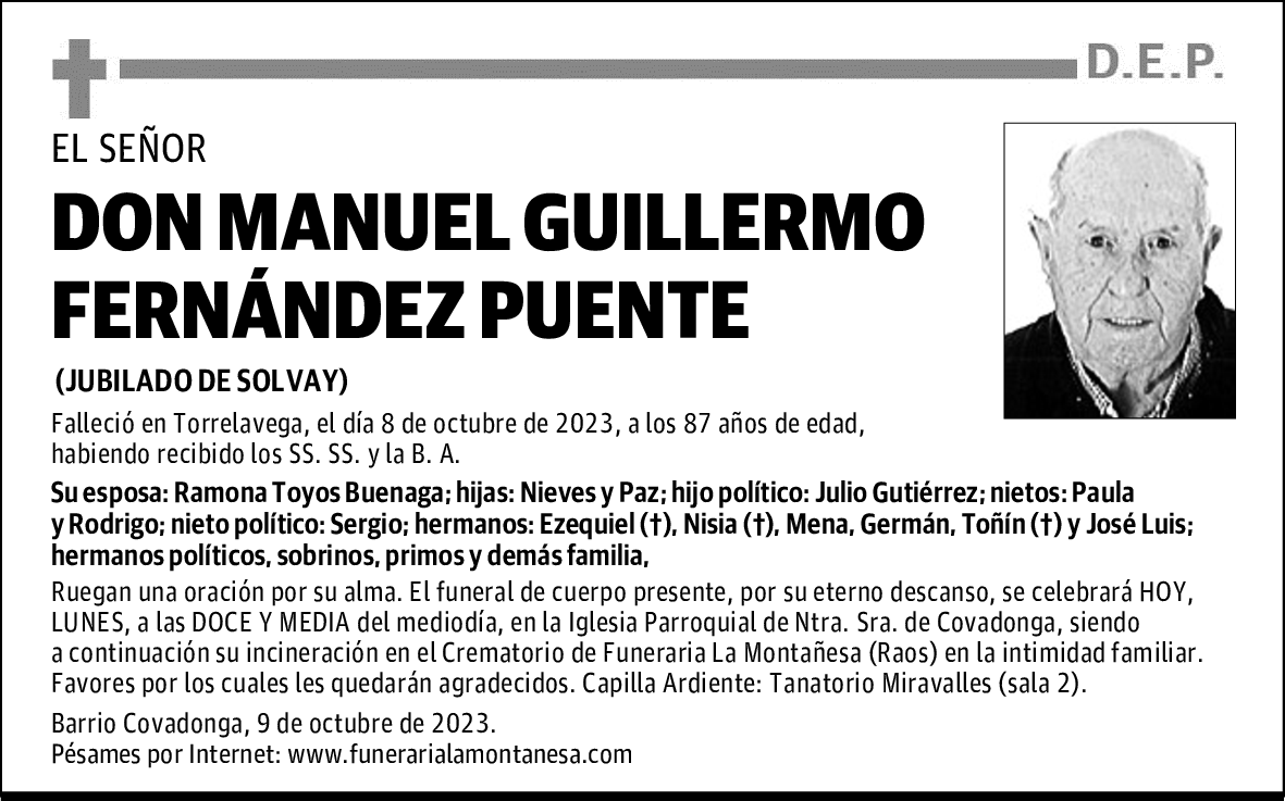 DON MANUEL GUILLERMO FERNÁNDEZ PUENTE
