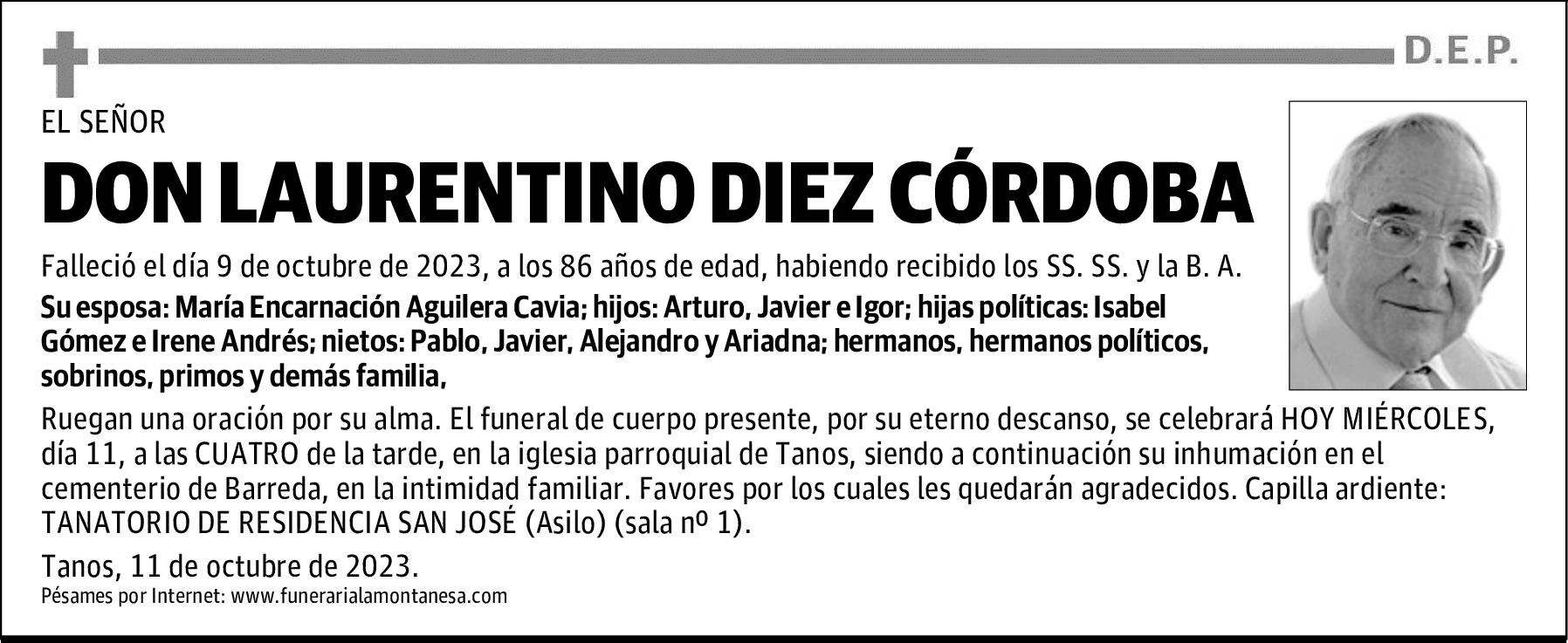 DON LAURENTINO DIEZ CÓRDOBA