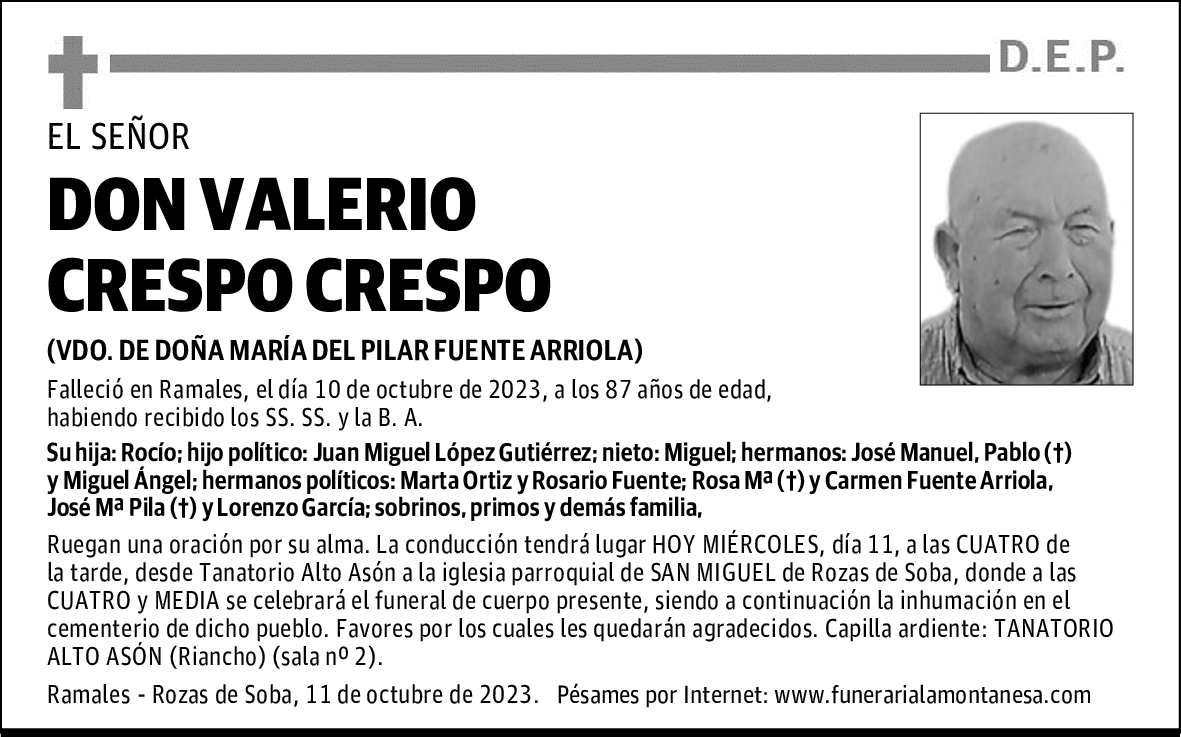 DON VALERIO CRESPO CRESPO