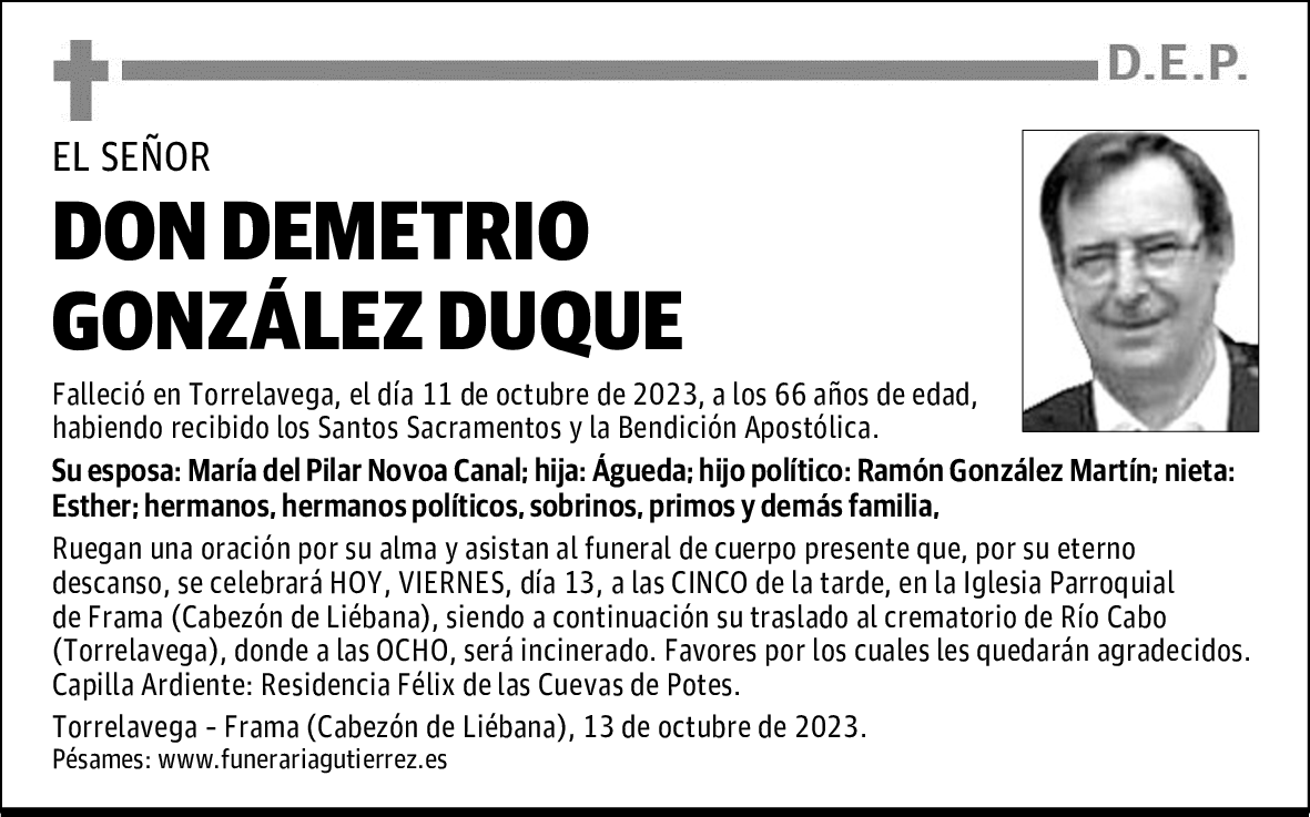DON DEMETRIO GONZÁLEZ DUQUE