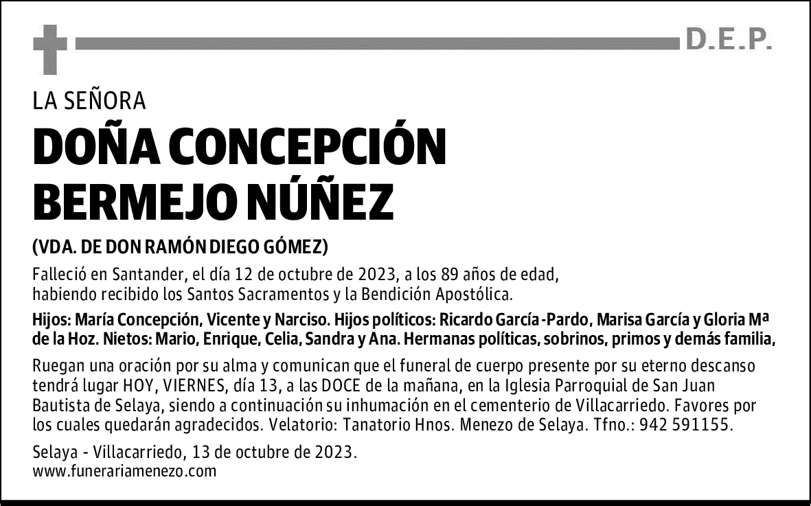DOÑA CONCEPCIÓN BERMEJO NÚÑEZ