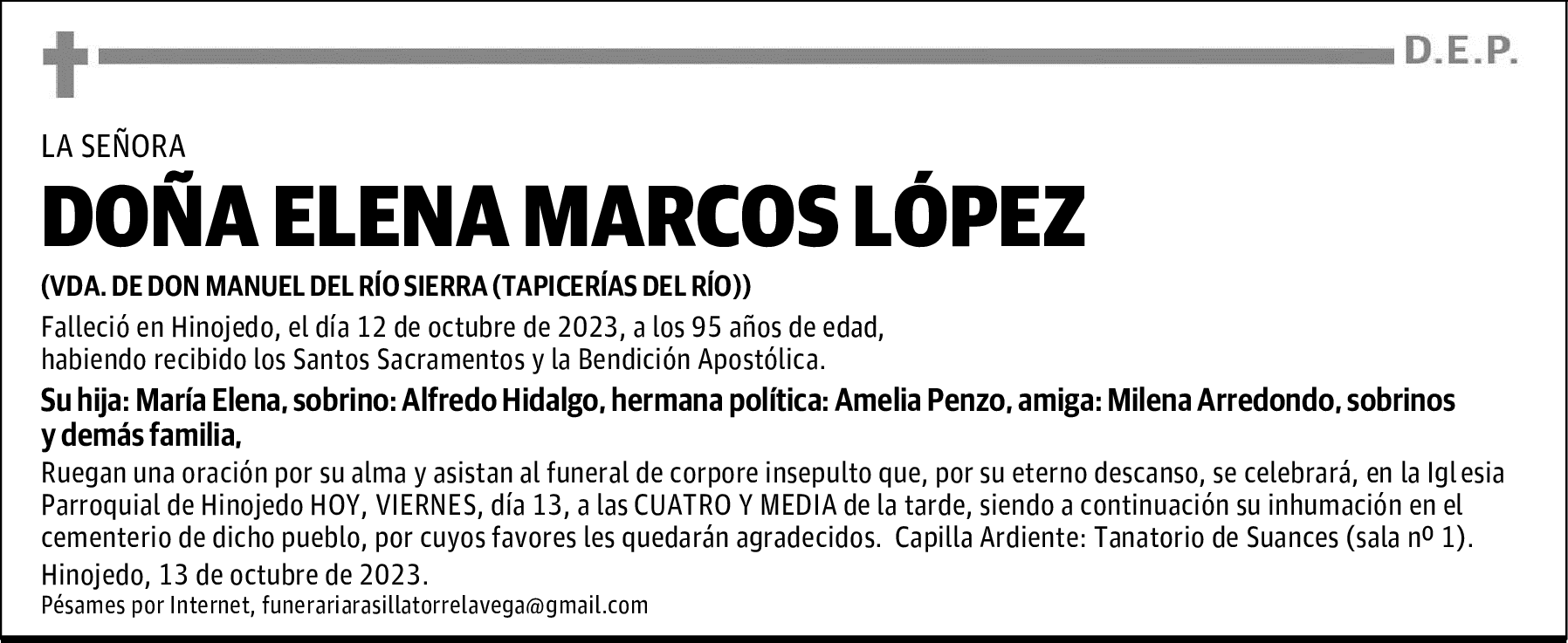 DOÑA ELENA MARCOS LÓPEZ