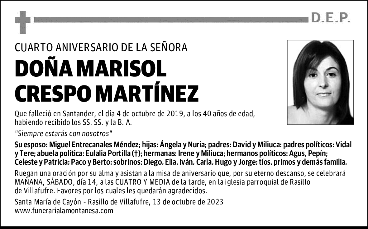 DOÑA MARISOL CRESPO MARTÍNEZ
