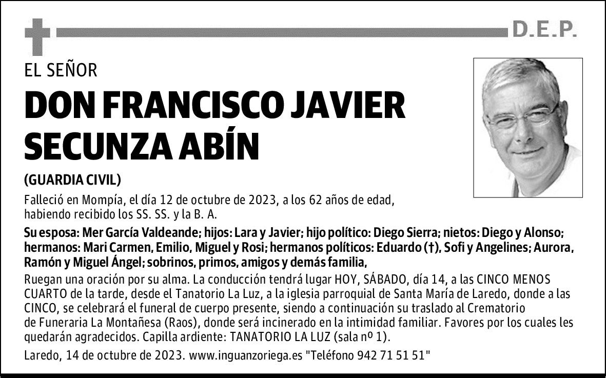 DON FRANCISCO JAVIER SECUNZA ABÍN