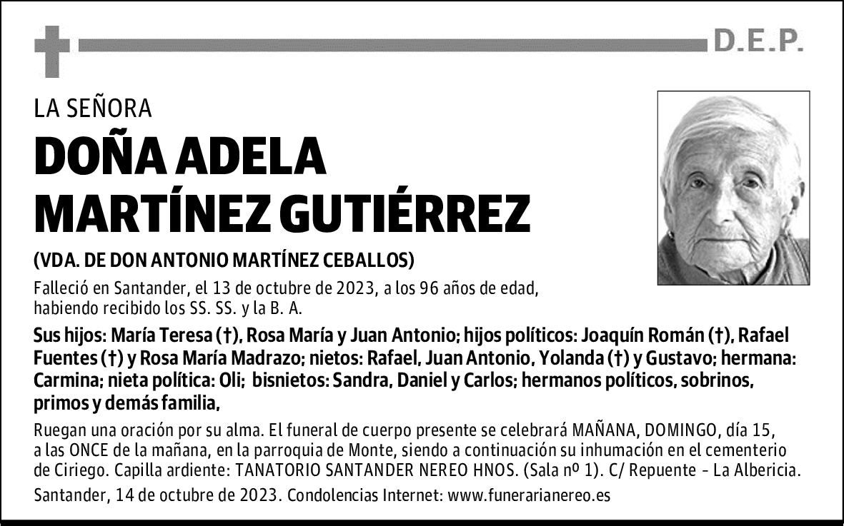 DOÑA ADELA MARTÍNEZ GUTIÉRREZ
