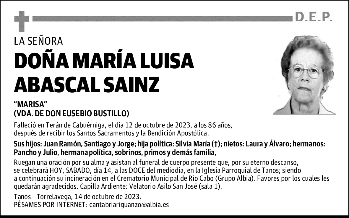 DOÑA MARÍA LUISA ABASCAL SAINZ