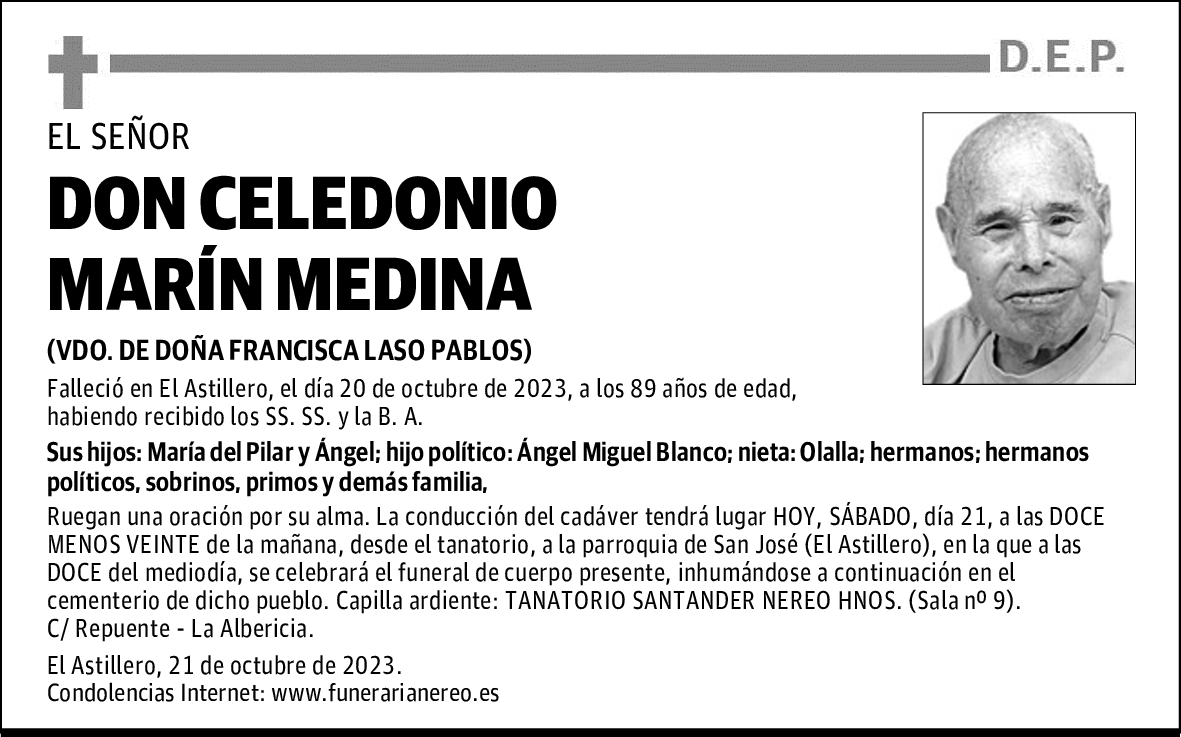 DON CELEDONIO MARÍN MEDINA