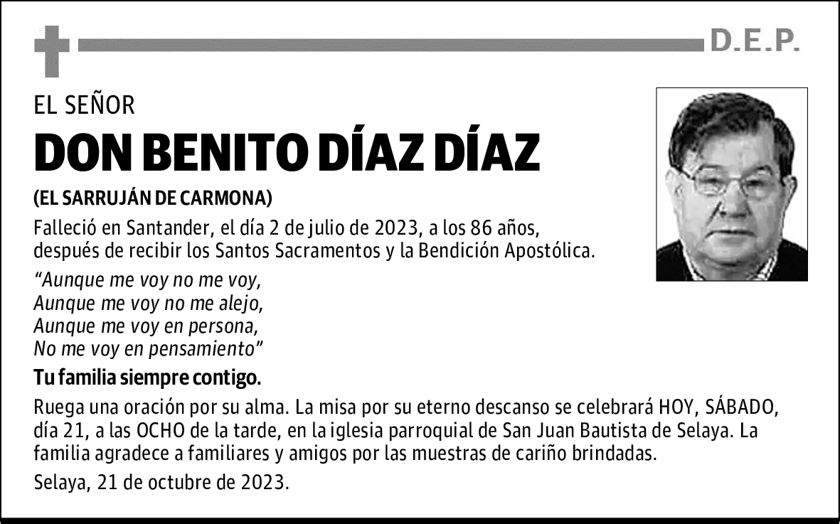 DON BENITO DÍAZ DÍAZ