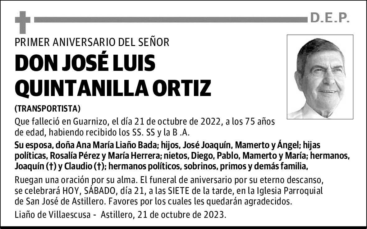 DON JOSÉ LUIS QUINTANILLA ORTIZ