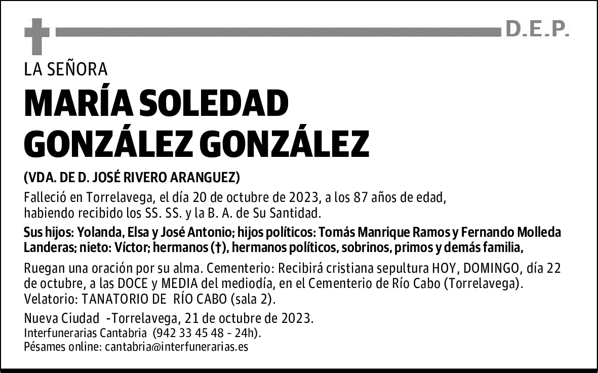 MARÍA SOLEDAD GONZÁLEZ GONZÁLEZ