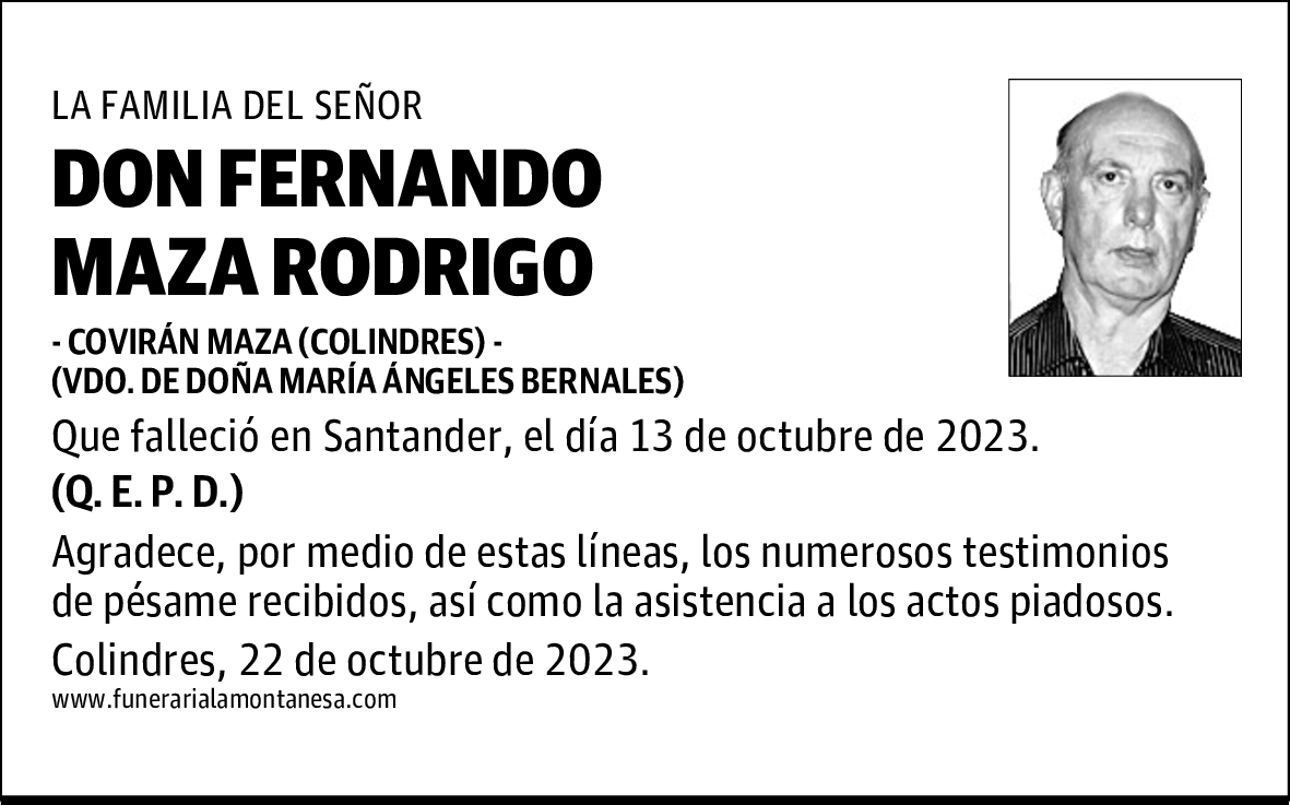DON FERNANDO MAZA RODRIGO