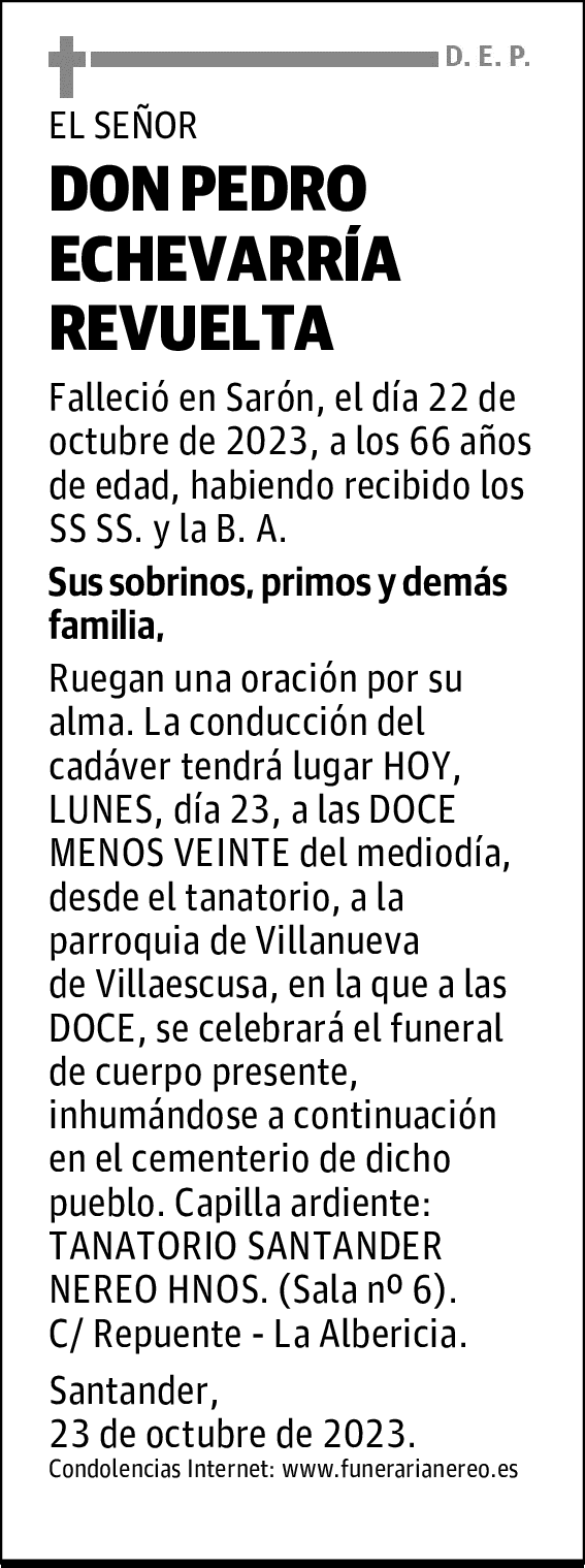 DON PEDRO ECHEVARRÍA REVUELTA