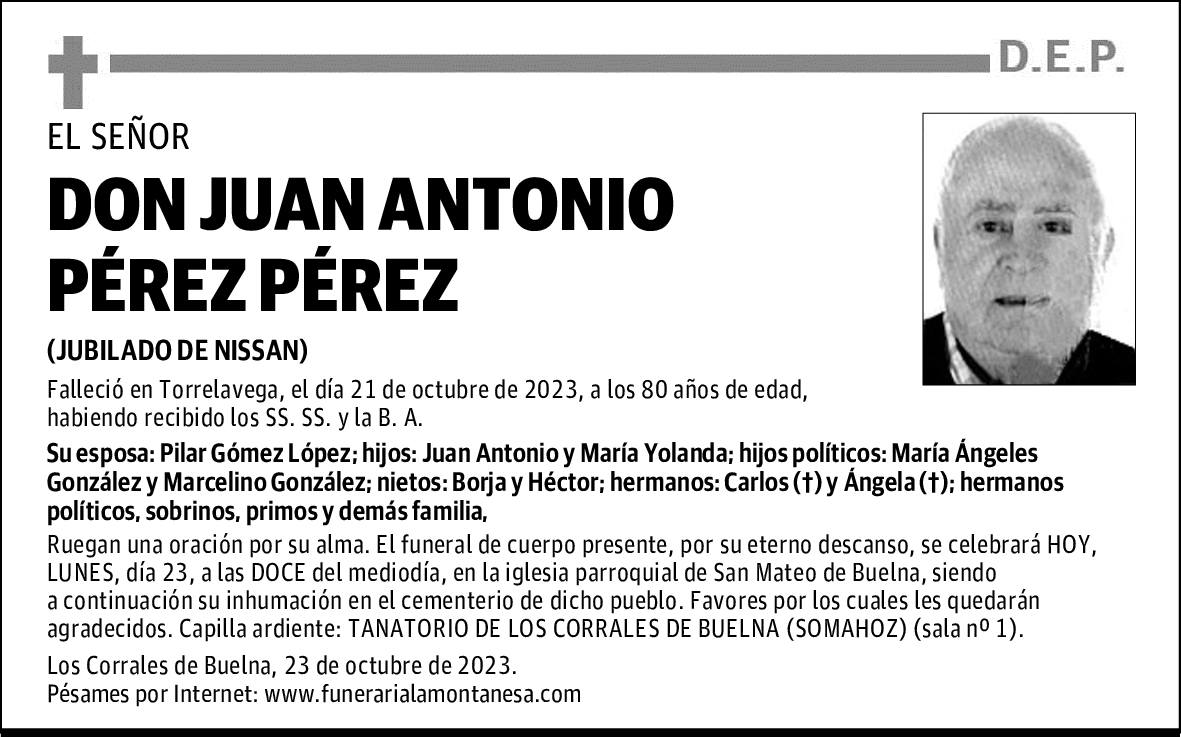DON JUAN ANTONIO PÉREZ PÉREZ