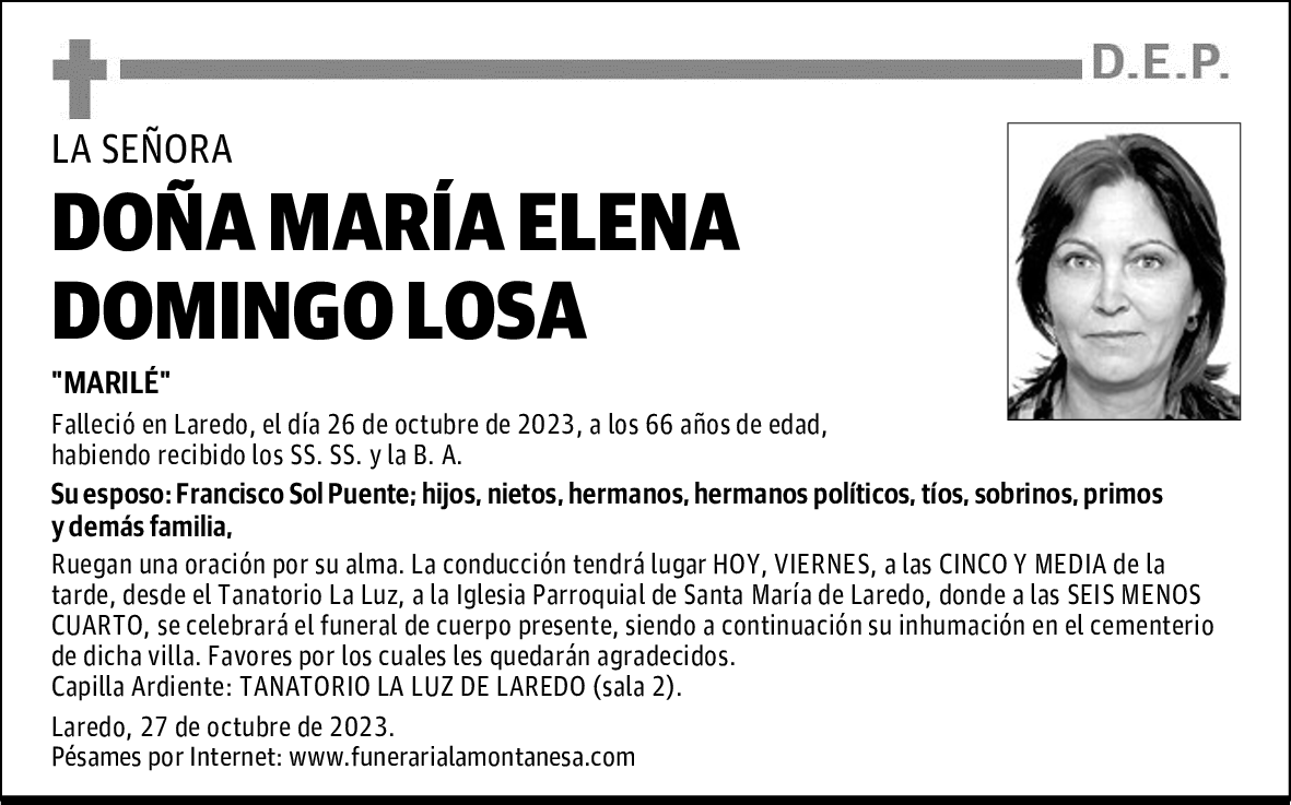 DOÑA MARÍA ELENA DOMINGO LOSA