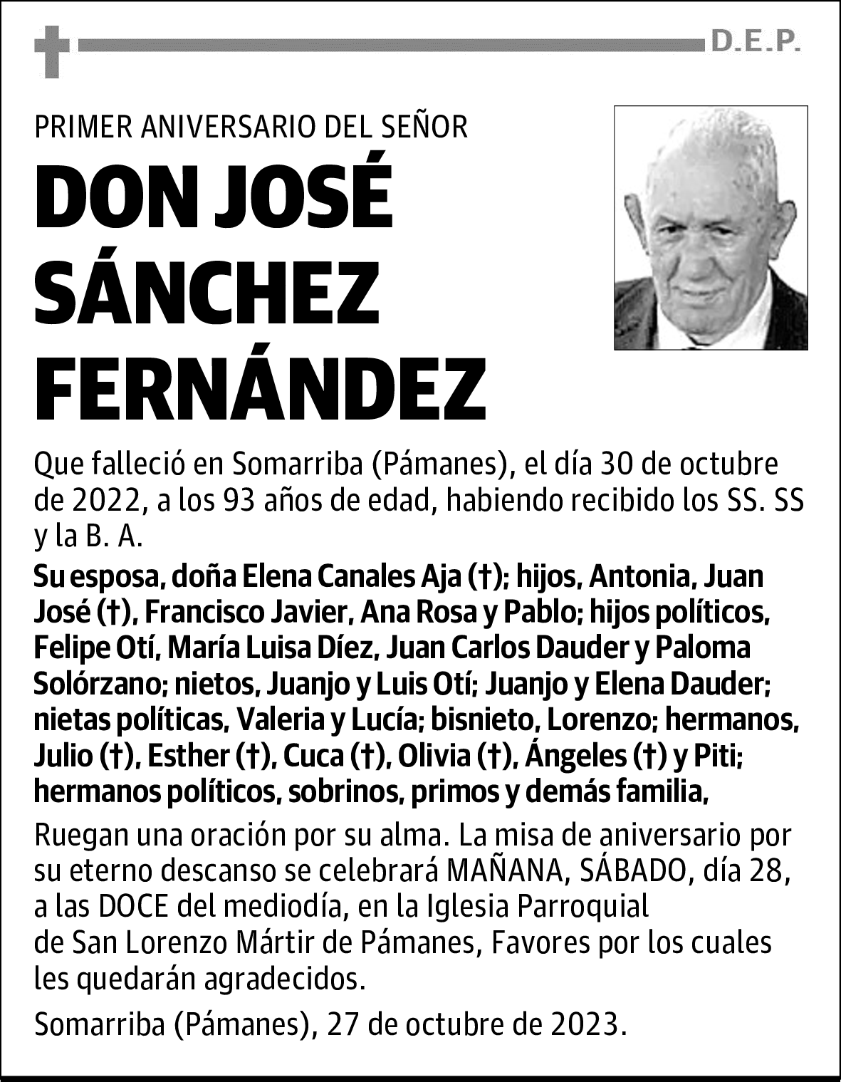 DON JOSÉ SÁNCHEZ FERNÁNDEZ