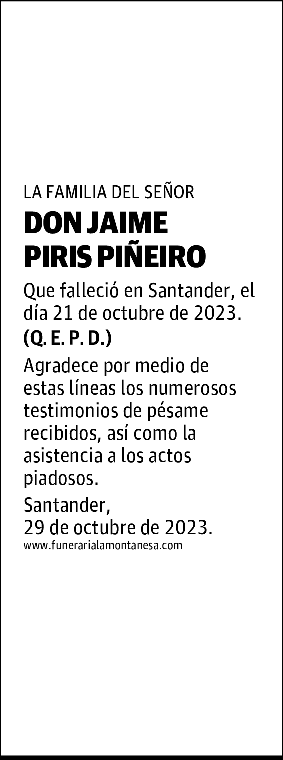 DON JAIME PIRIS PIÑEIRO