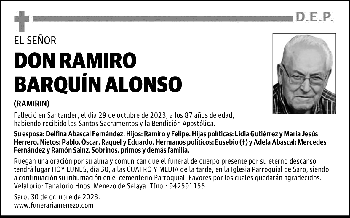 DON RAMIRO BARQUÍN ALONSO