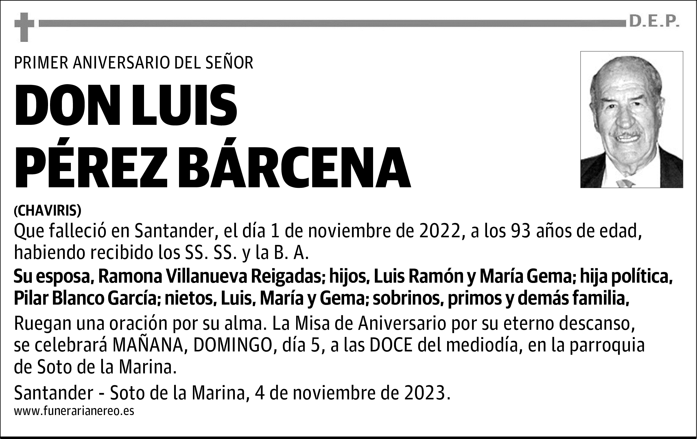 DON LUIS PÉREZ BÁRCENA