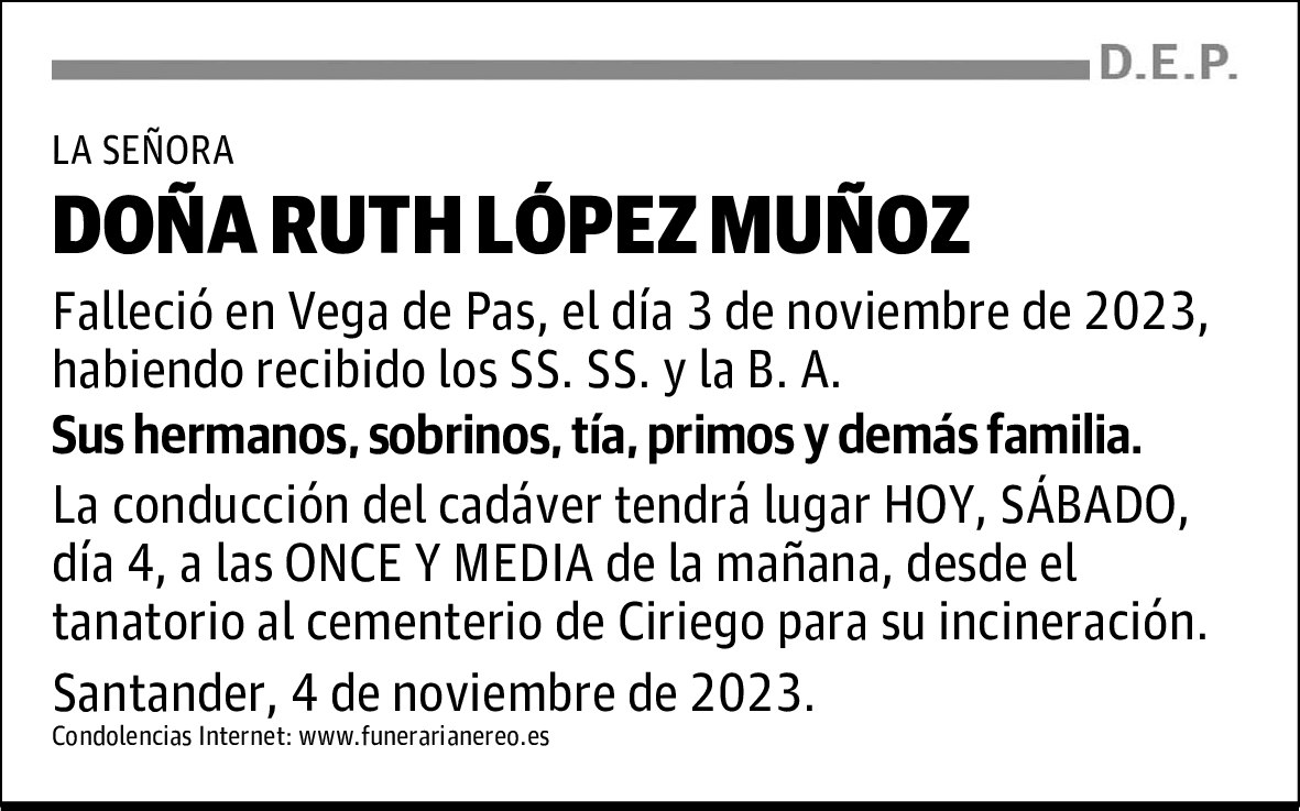 DOÑA RUTH LOPEZ MUÑOZ