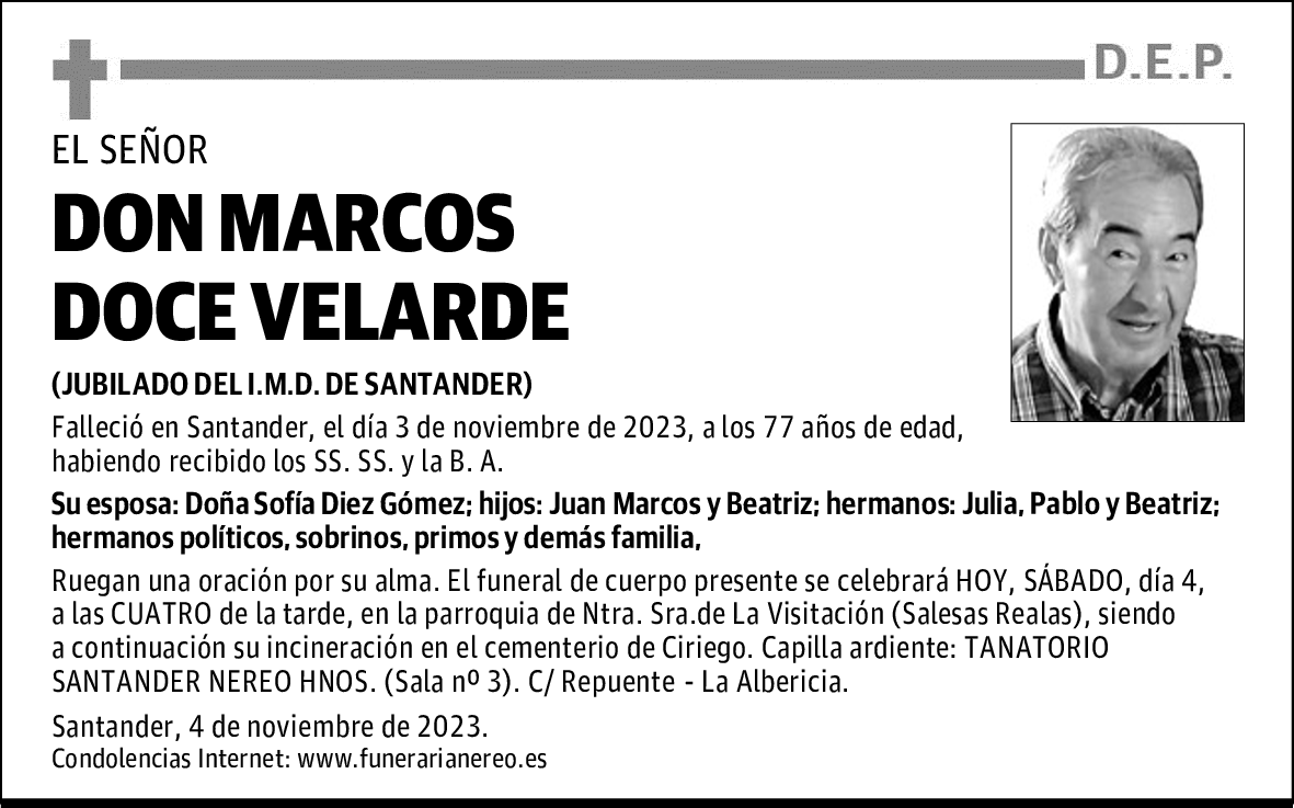 DON MARCOS DOCE VELARDE