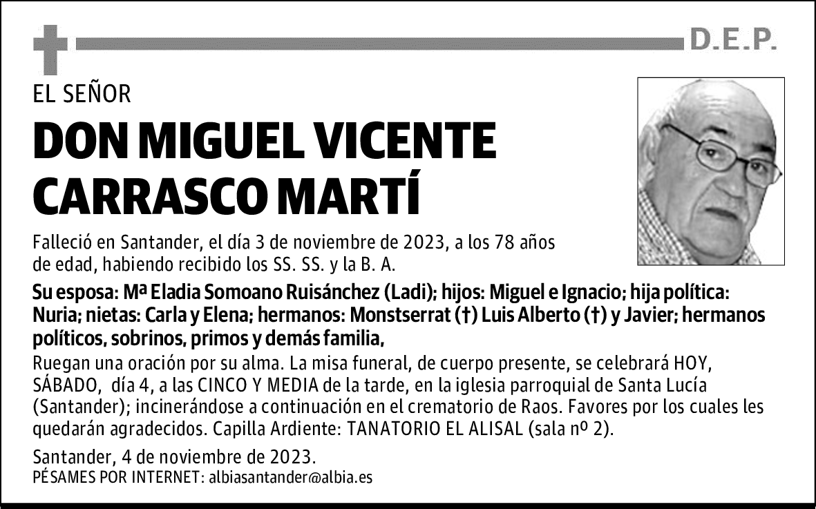 DON MIGUEL VICENTE CARRASCO MARTÍ
