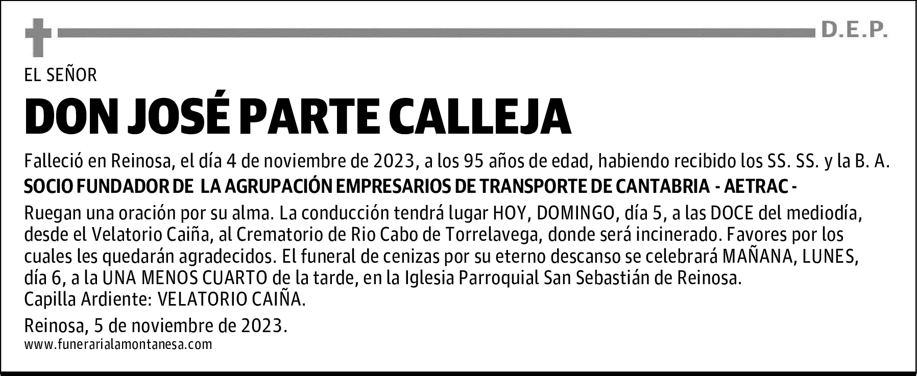 DON JOSÉ PARTE CALLEJA