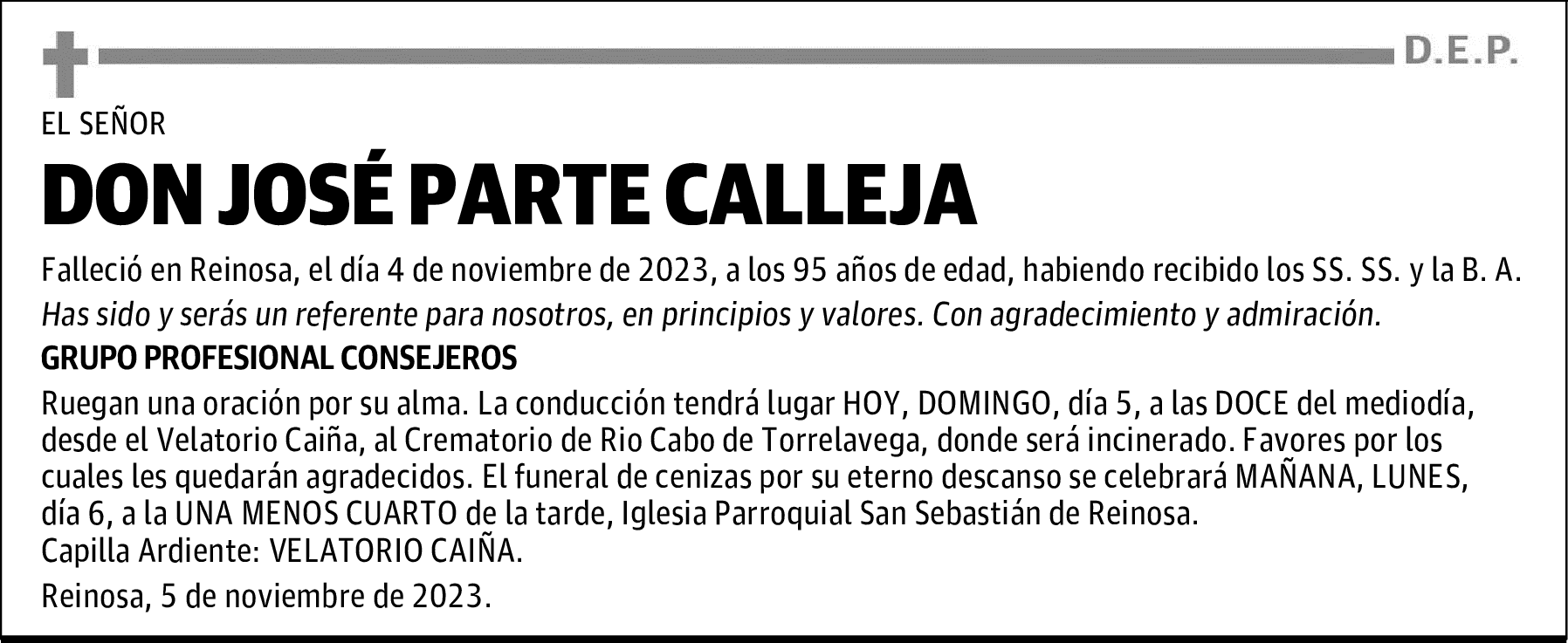 DON JOSÉ PARTE CALLEJA