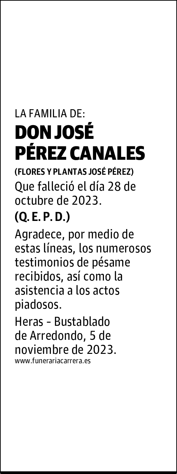 DON JOSÉ PÉREZ CANALES