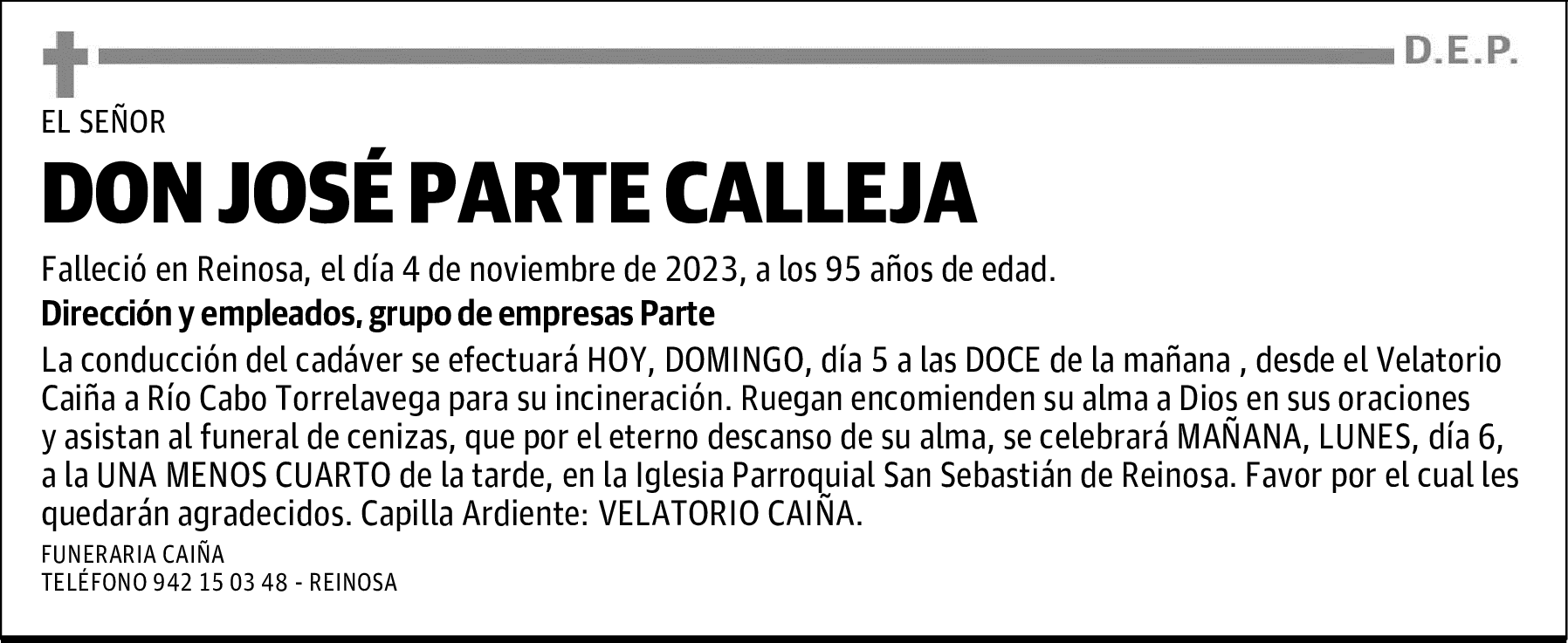 DON JOSÉ PARTE CALLEJA