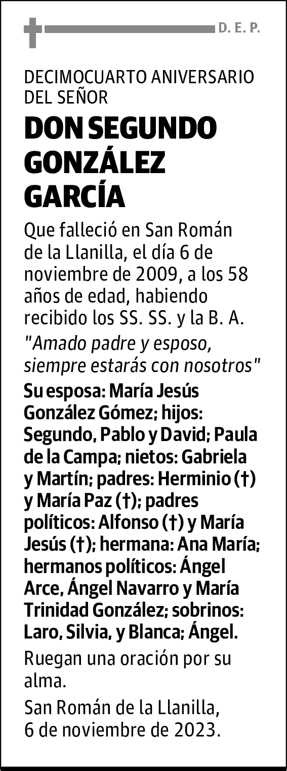 DON SEGUNDO GONZÁLEZ GARCÍA