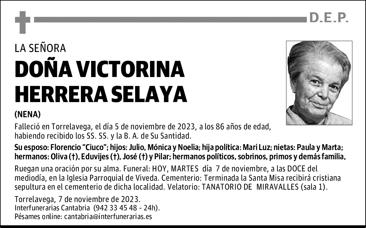 DOÑA VICTORINA HERRERA SELAYA