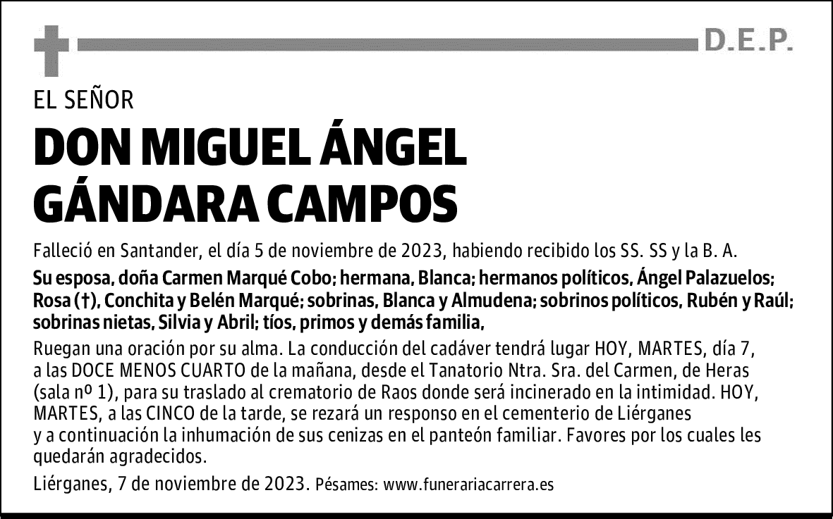 DON MIGUEL ÁNGEL GÁNDARA CAMPOS