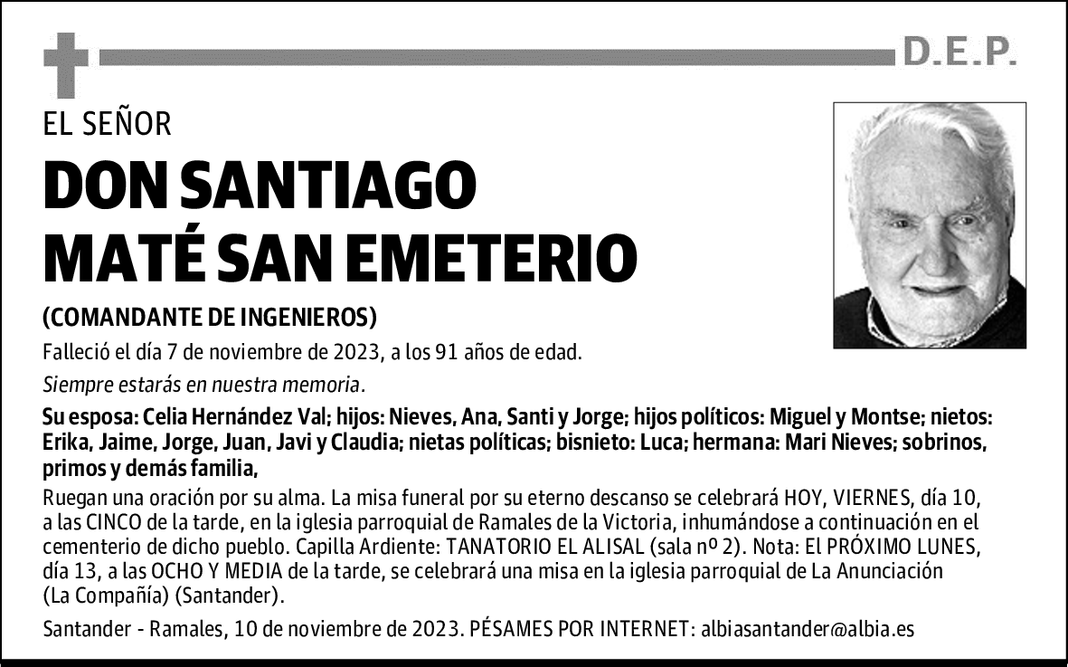 DON SANTIAGO MATÉ SAN EMETERIO