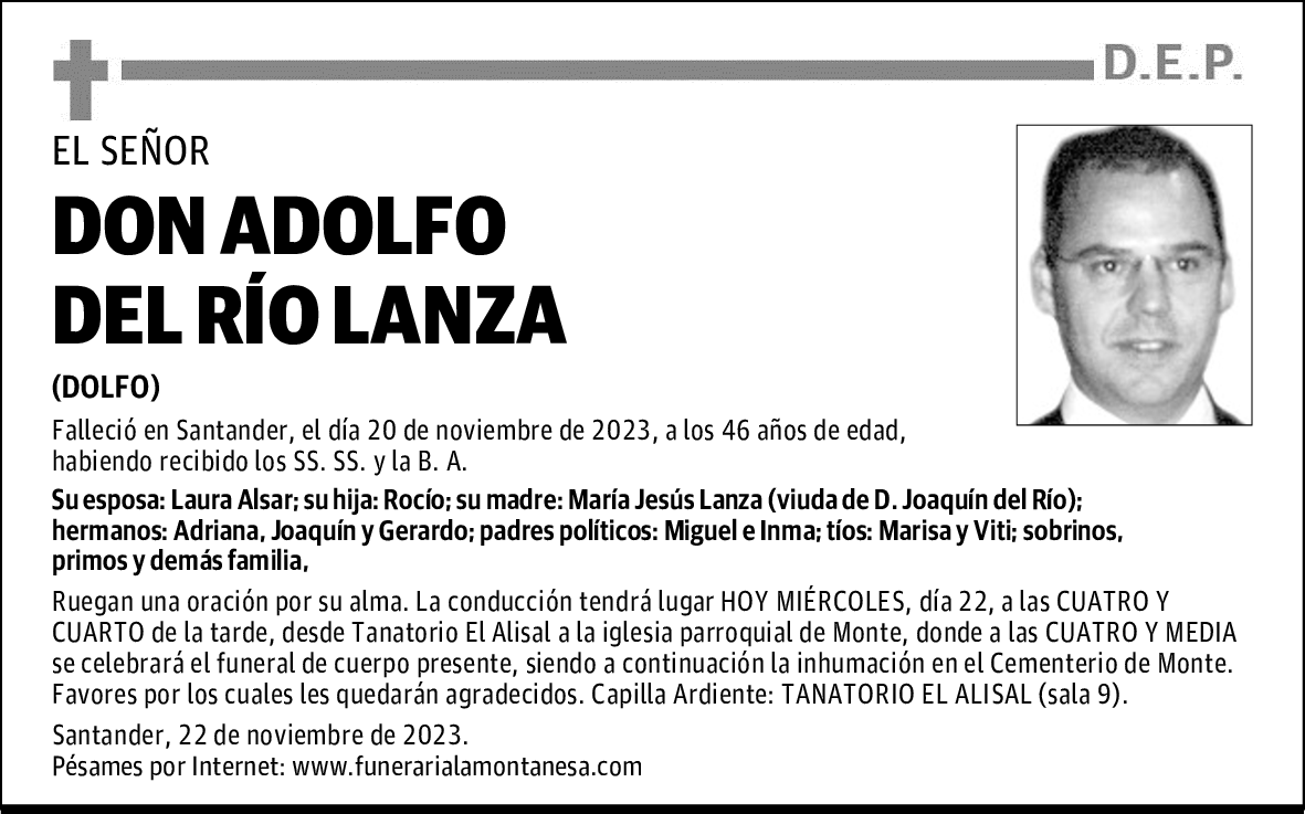 DON ADOLFO DEL RÍO LANZA