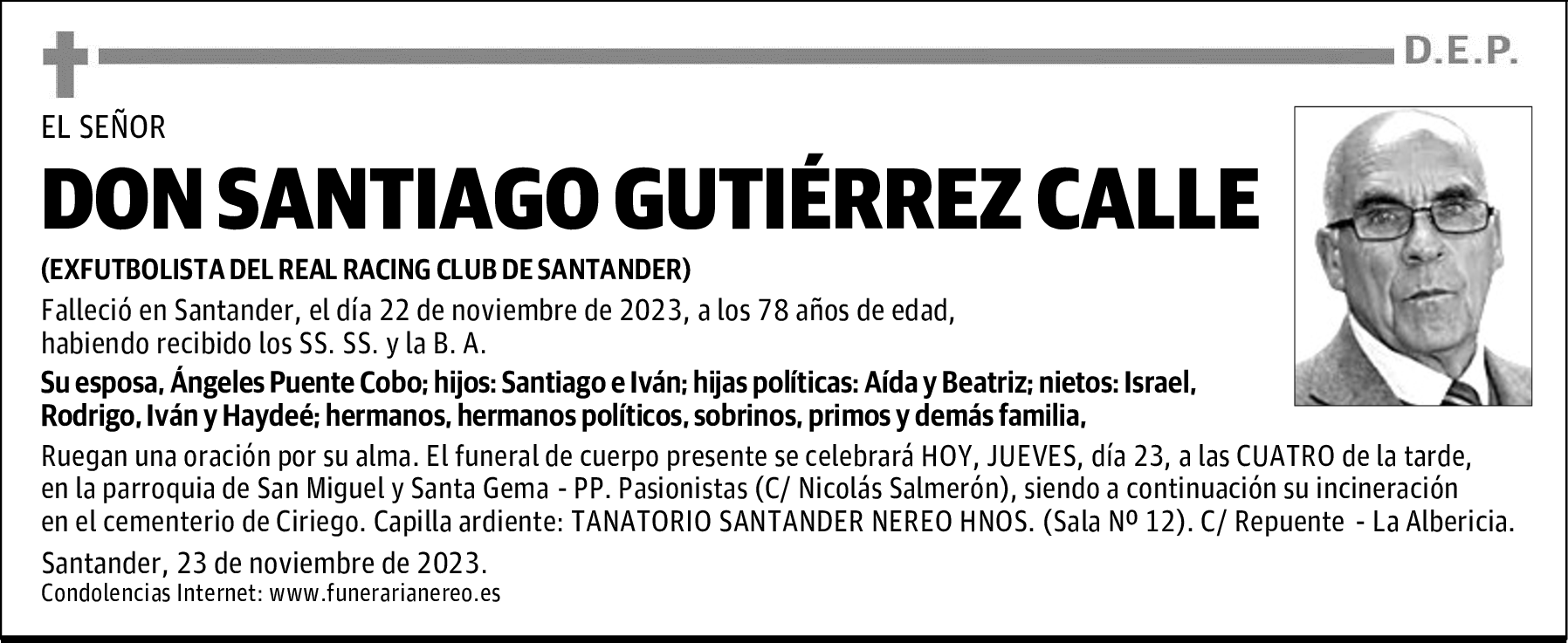 DON SANTIAGO GUTIÉRREZ CALLE