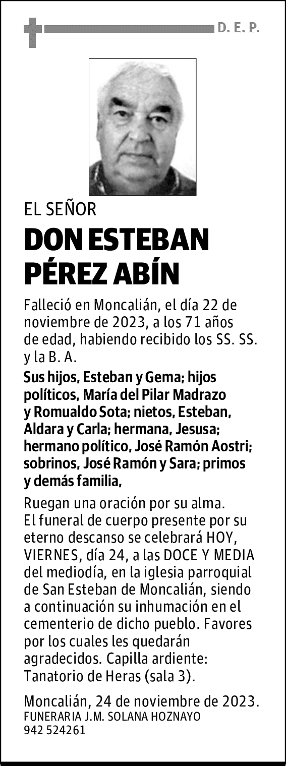 DON ESTEBAN PÉREZ ABÍN