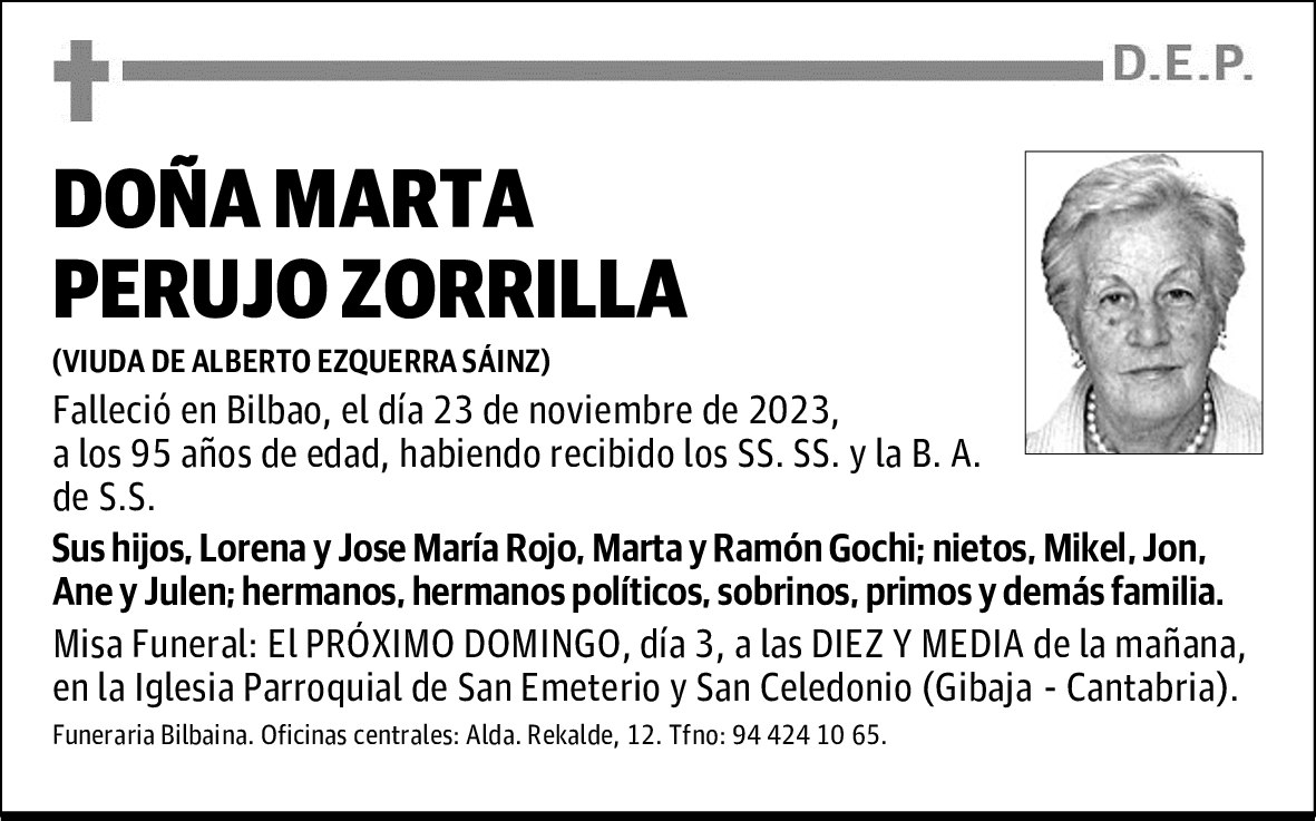 DOÑA MARTA PERUJO ZORRILLA