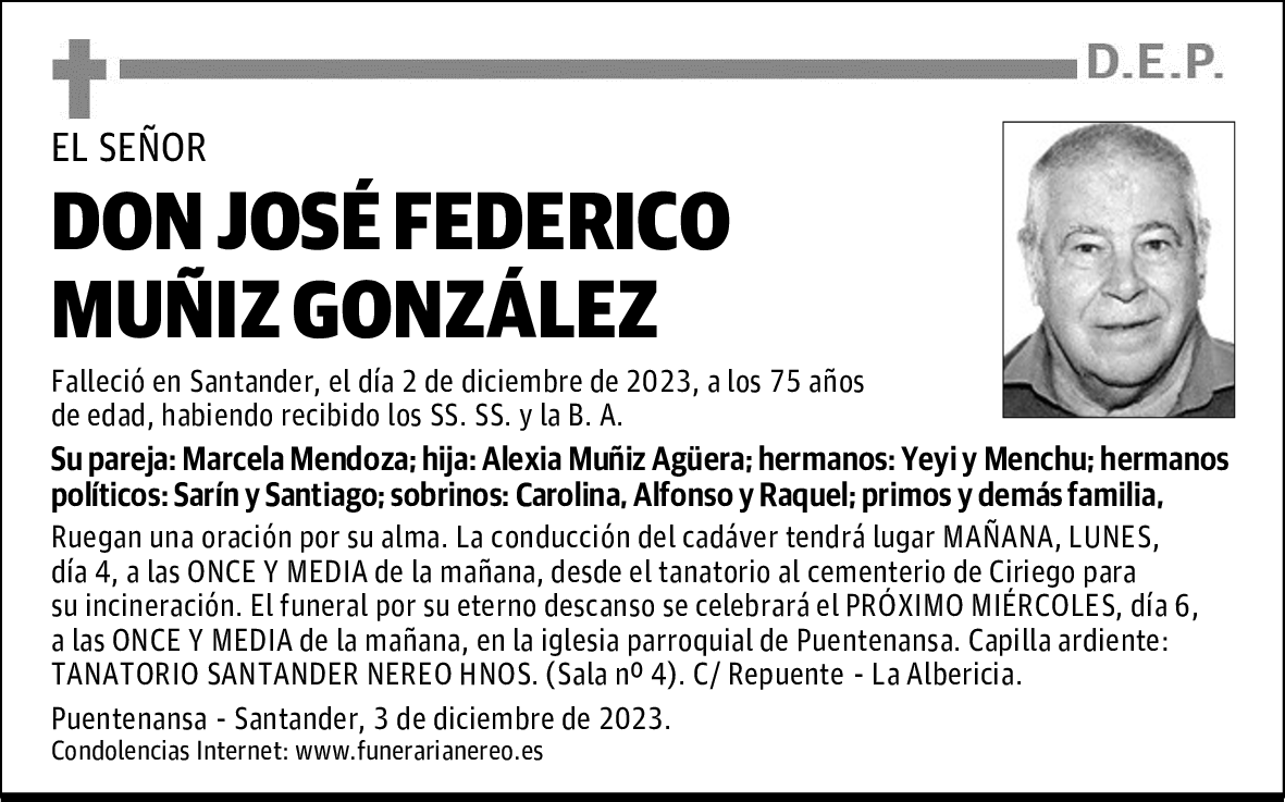 DON JOSÉ FEDERICO MUÑIZ GONZÁLEZ