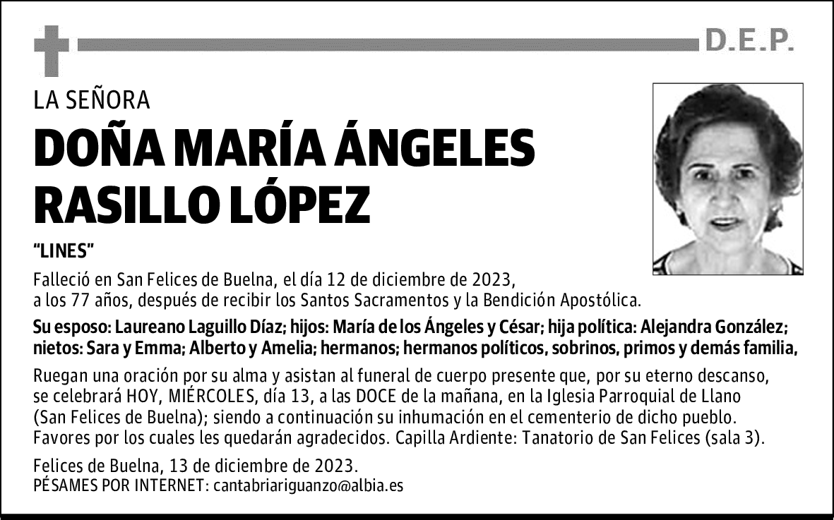 DOÑA MARÍA ÁNGELES RASILLO LÓPEZ