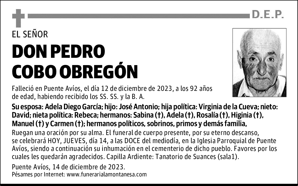 DON PEDRO COBO OBREGÓN