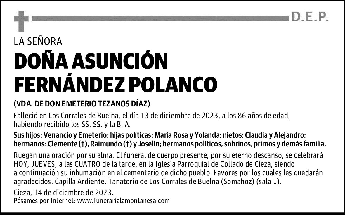 DOÑA ASUNCIÓN FERNÁNDEZ POLANCO
