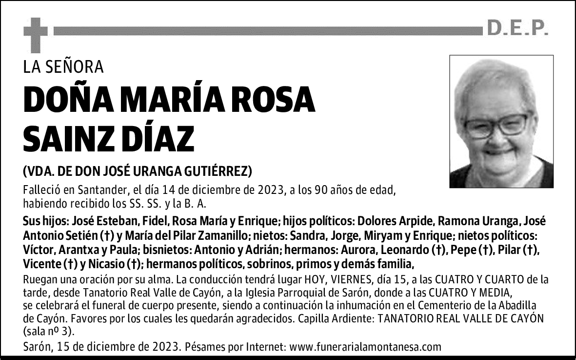 DOÑA MARÍA ROSA SAINZ DÍAZ