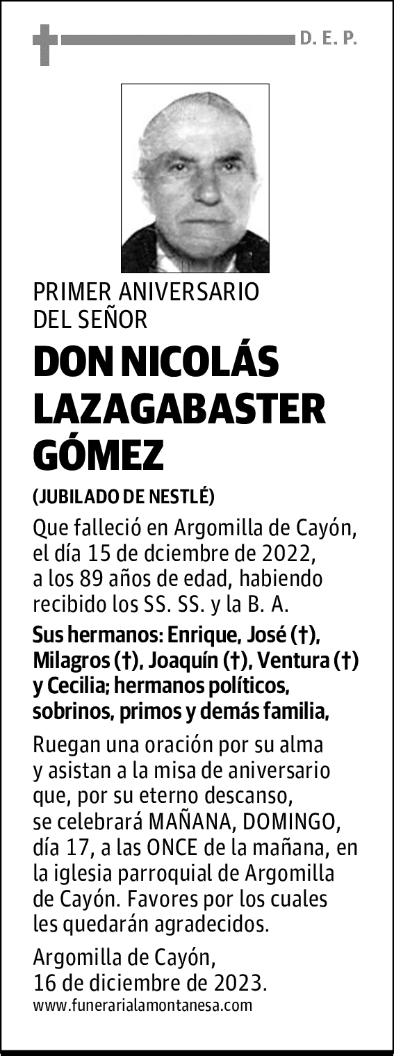 DON NICOLÁS LAZAGABASTER GÓMEZ