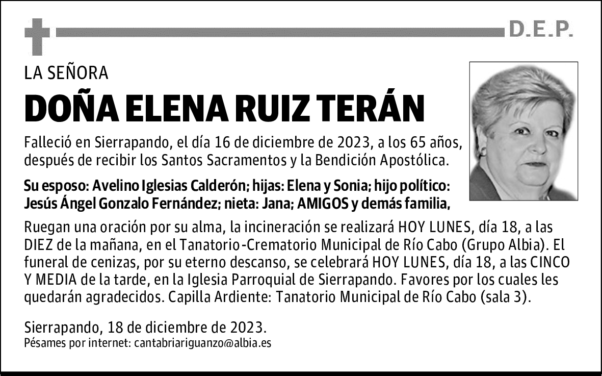 DOÑA ELENA RUIZ TERÁN