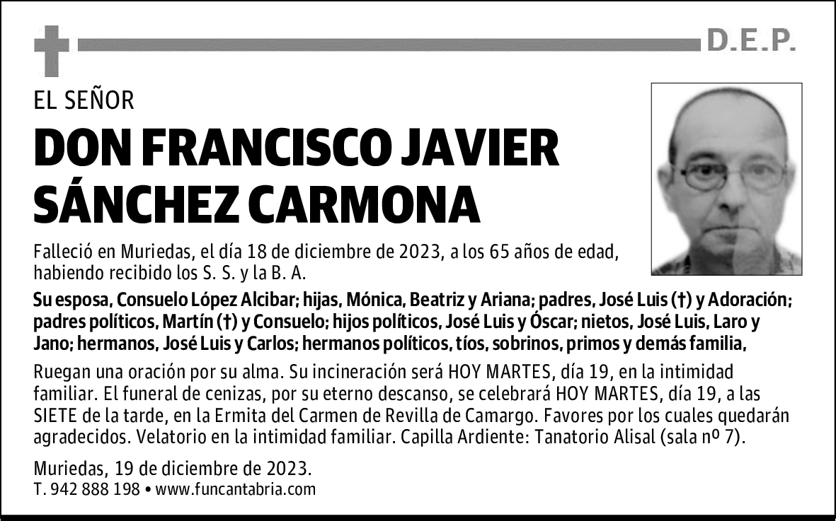 DON FRANCISCO JAVIER SÁNCHEZ CARMONA