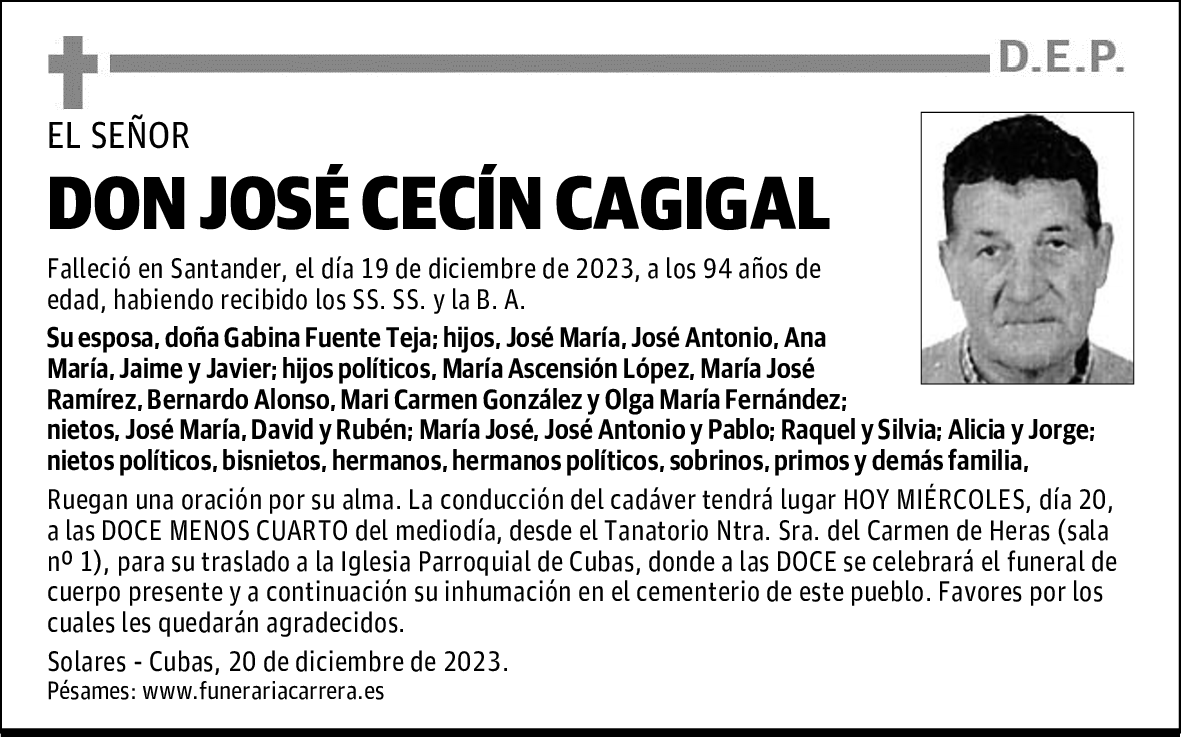 DON JOSÉ CECÍN CAGIGAL