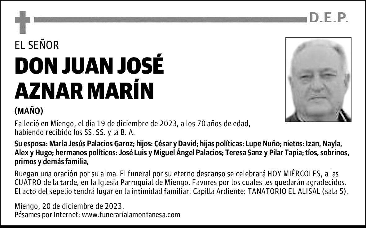 DON JUAN JOSÉ AZNAR MARÍN