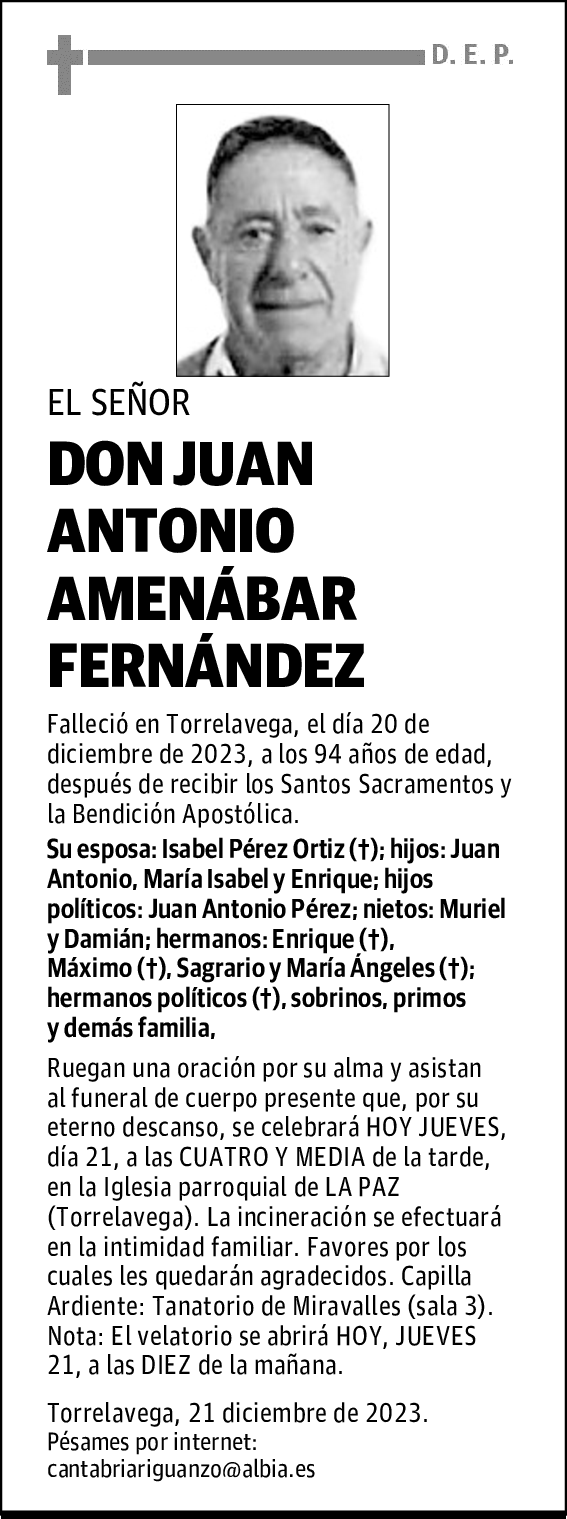 DON JUAN ANTONIO AMENÁBAR FERNÁNDEZ