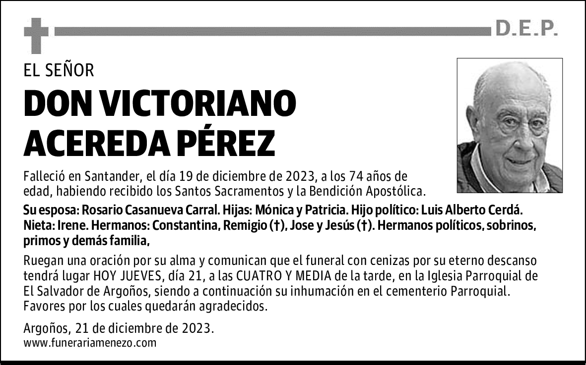 DON VICTORIANO ACEREDA PÉREZ